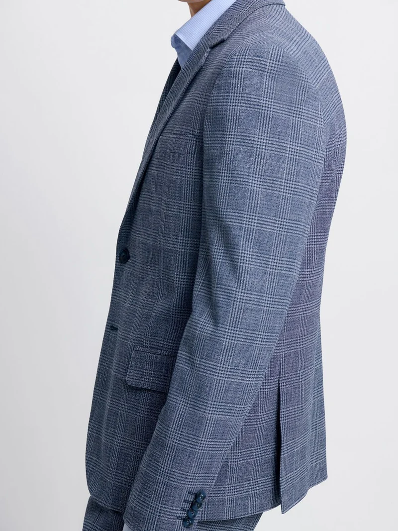 Costume 2 pièces slim bleu nuit à carreaux