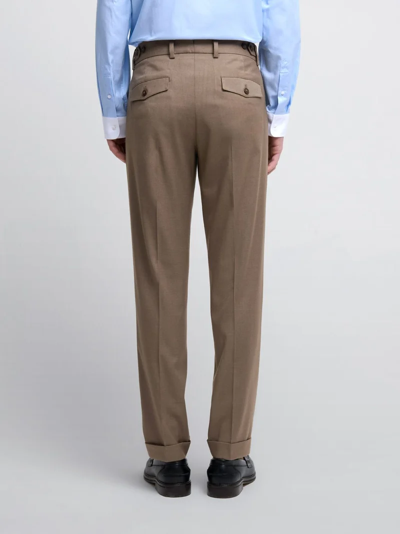 Costume croisé 2 pièces slim couleur tabac
