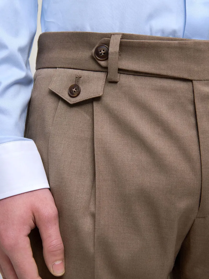 Costume croisé 2 pièces slim couleur tabac