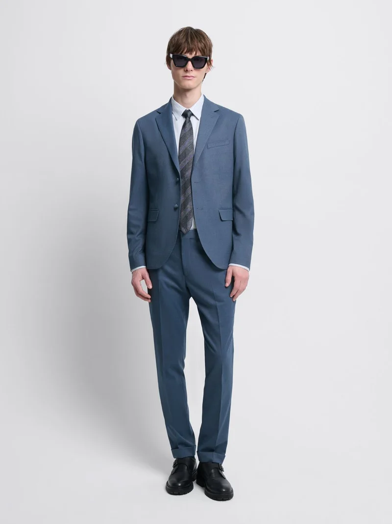 Costume 2 pièces slim bleu gris