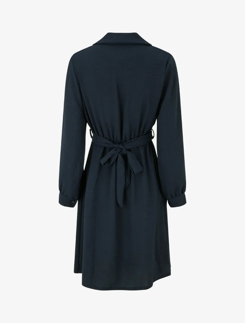 Robe chemise à pan à nouer - Marine