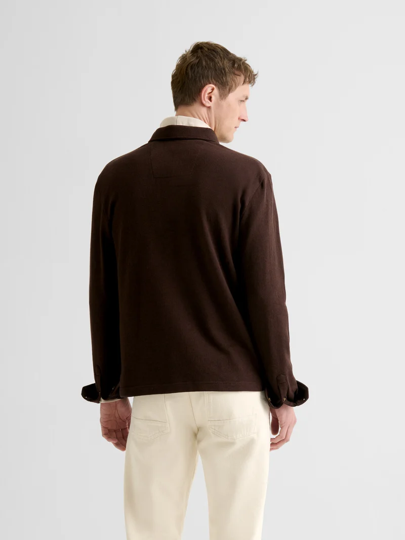 Polo boutonné gauffré