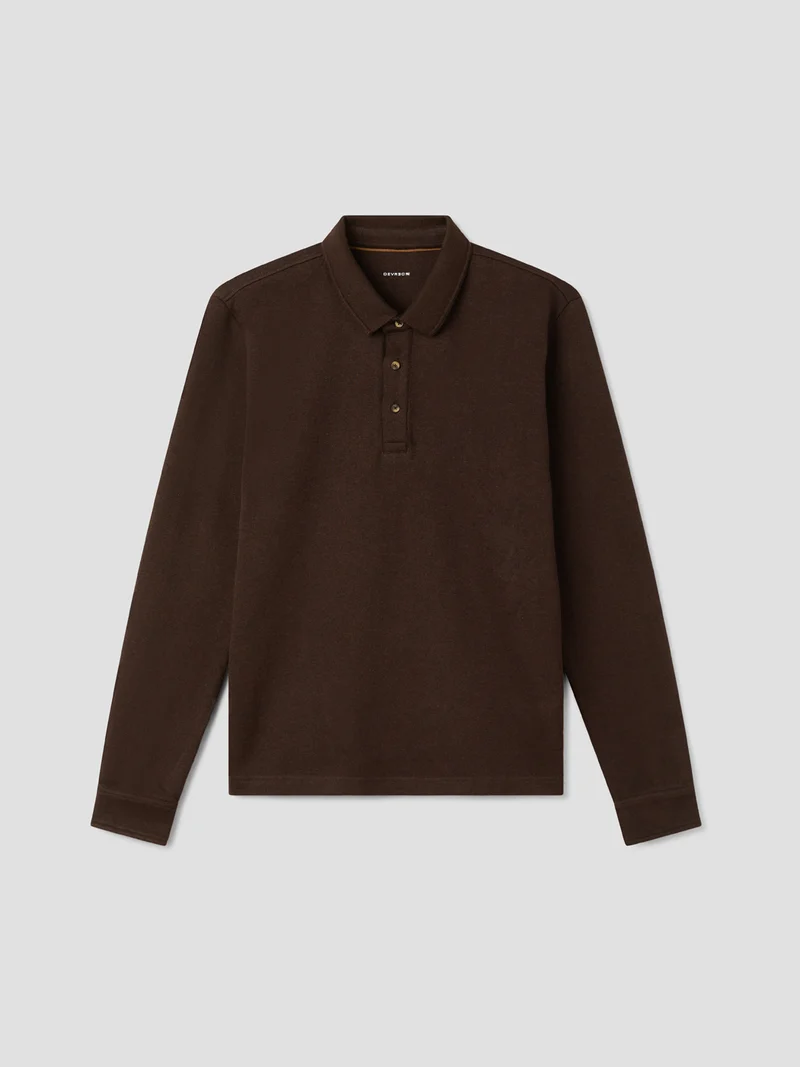 Polo boutonné gauffré