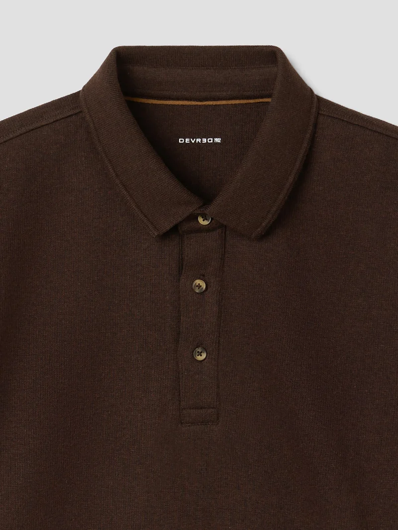 Polo boutonné gauffré