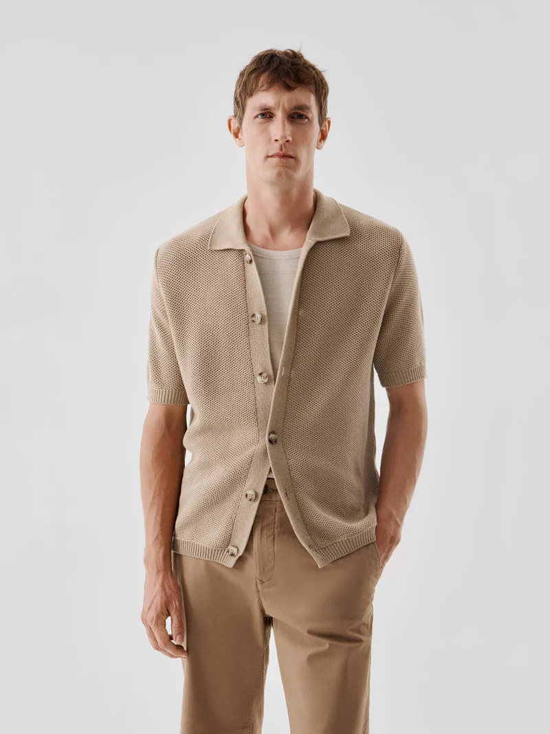 Chemise boutonnée jeux de points