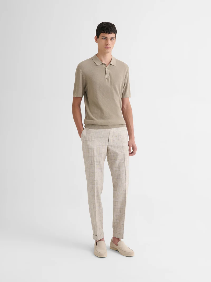 Polo col boutonné jeux de points