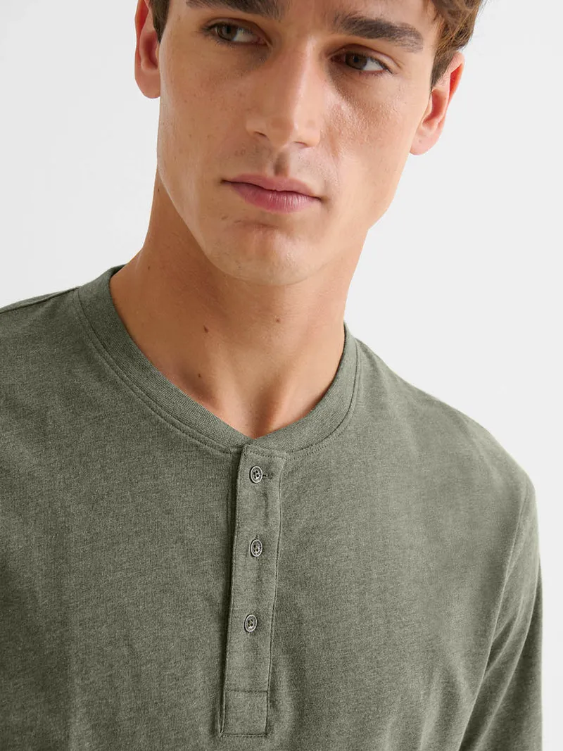 T-shirt col tunisien en jersey