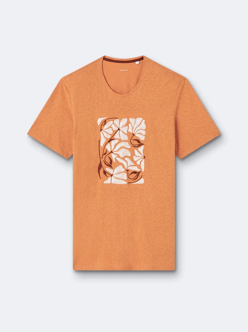 T-shirt col rond en coton à motif