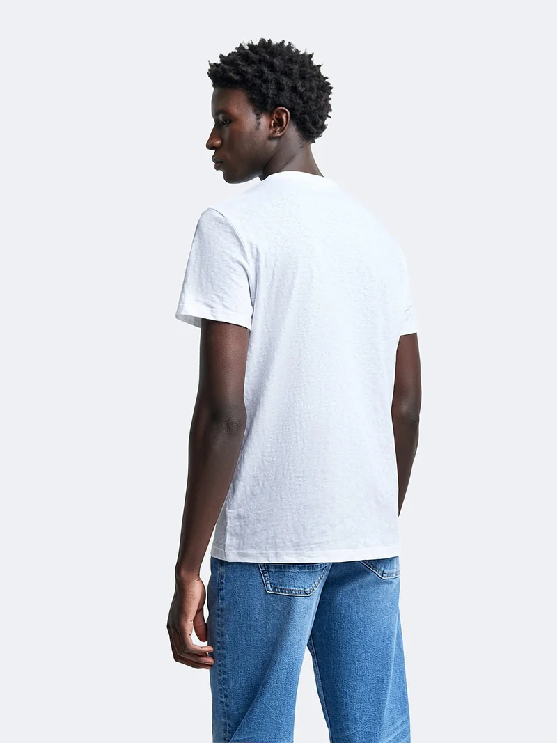 T-shirt col rond 100% coton à message