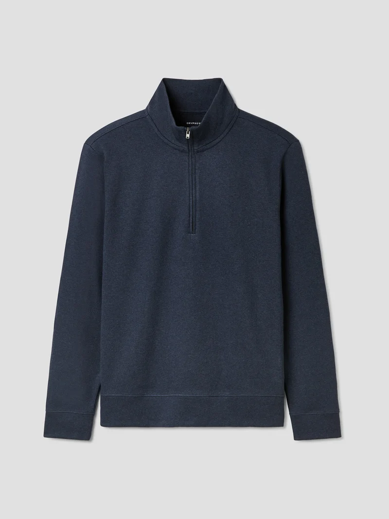 Sweat col zippé chiné