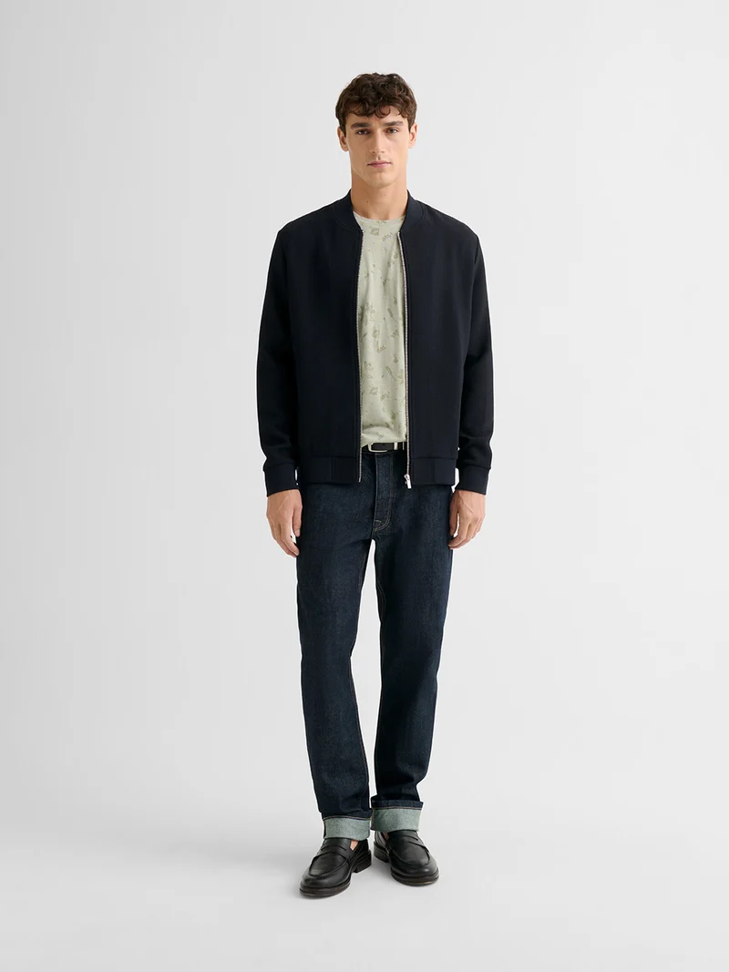 Veste légère col teddy texturé