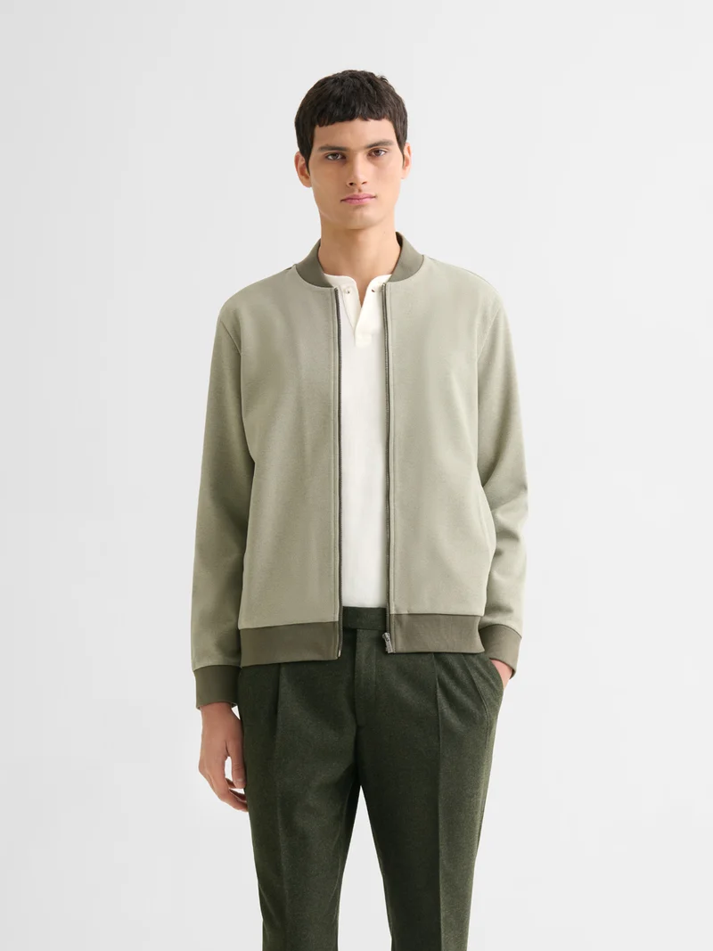 Sweat col teddy bicolore