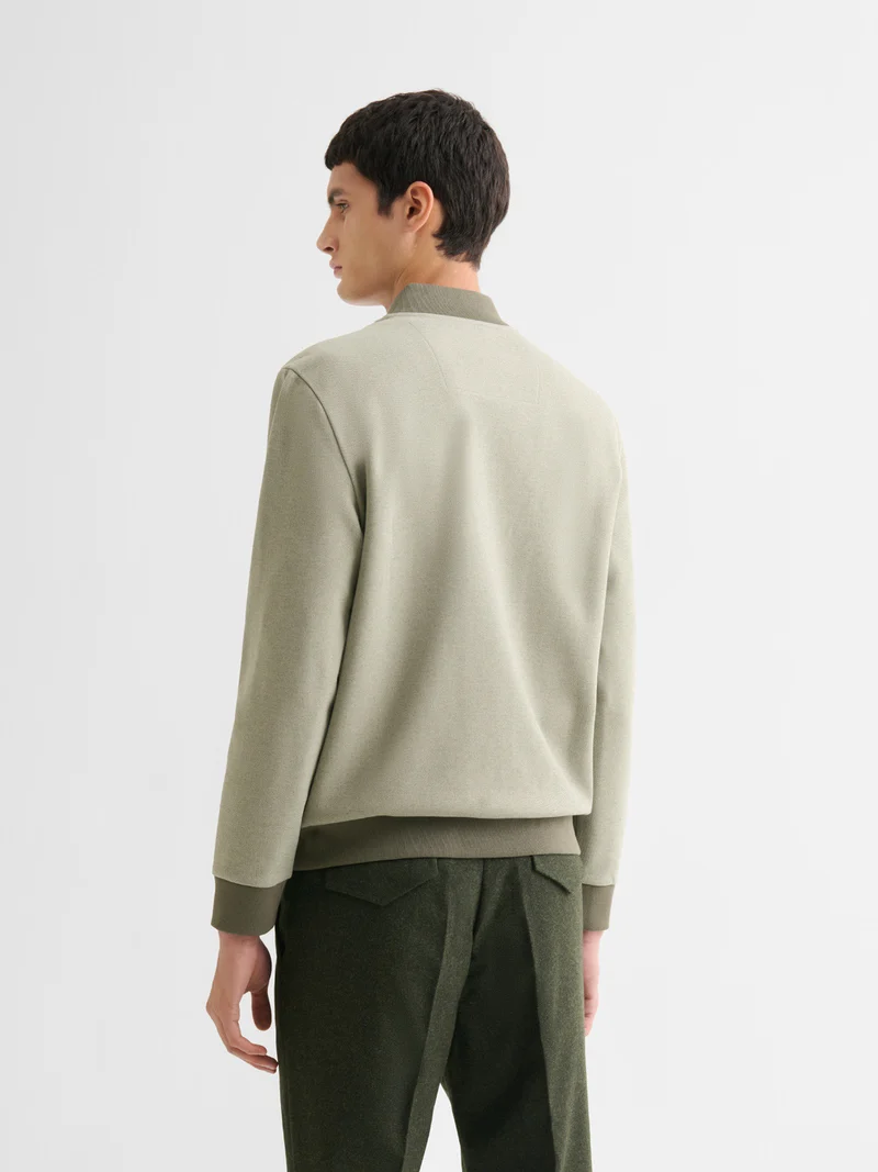 Sweat col teddy bicolore