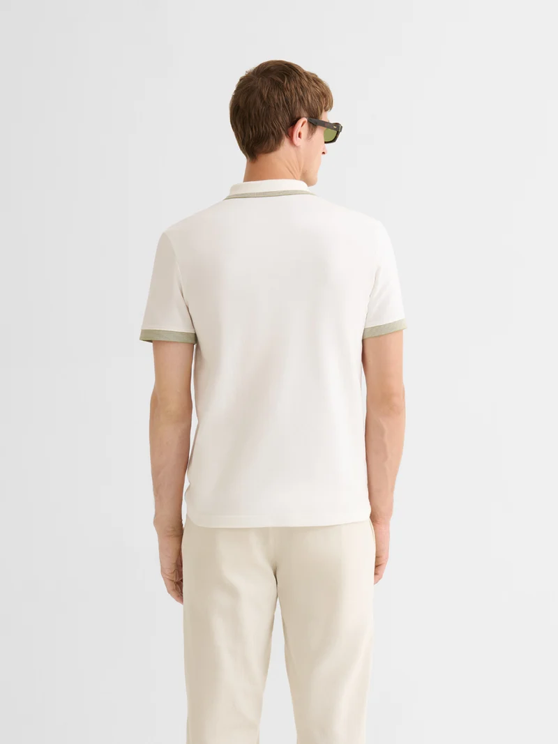 Polo col ouvert en coton