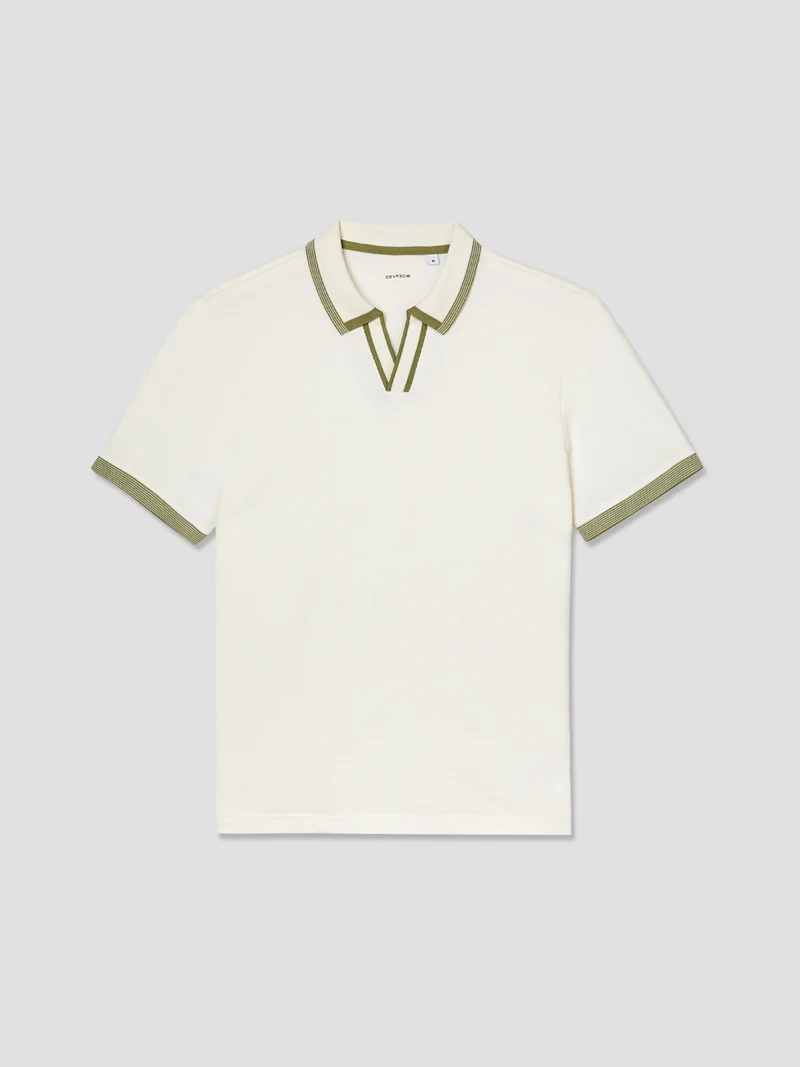 Polo col ouvert en coton