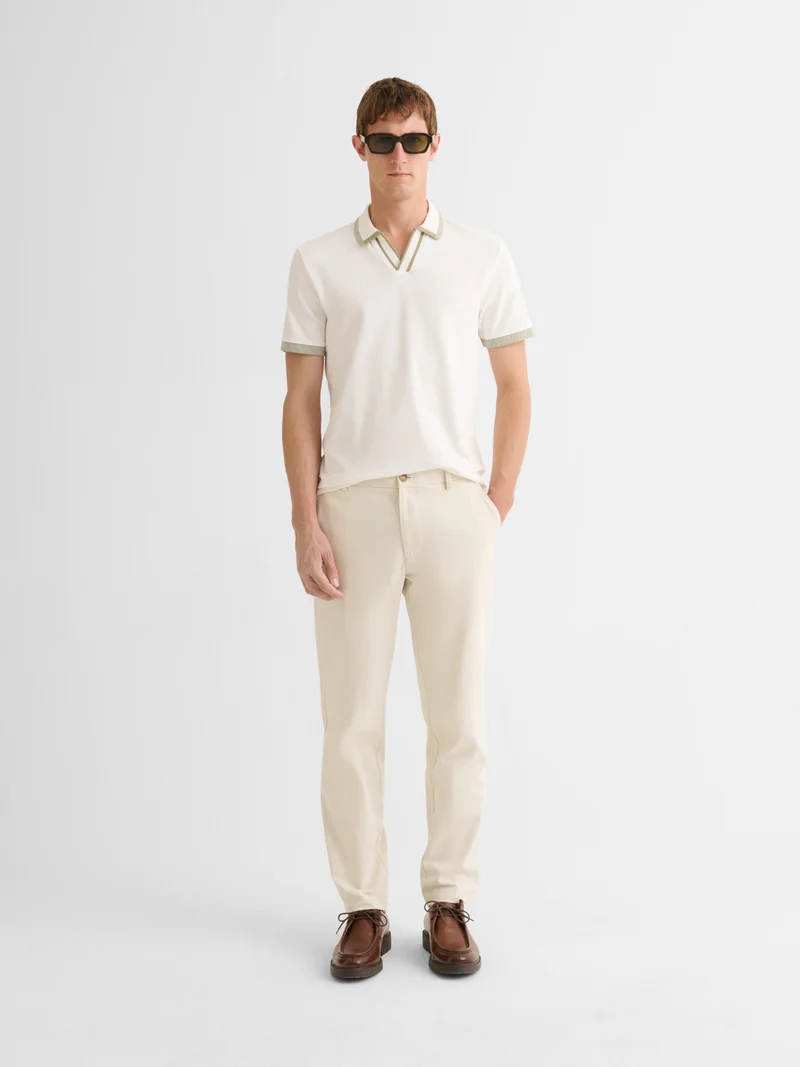 Polo col ouvert en coton