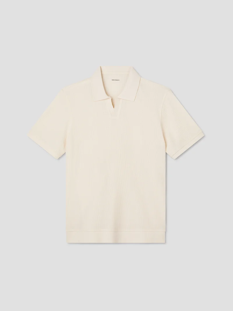 Polo col ouvert gauffré