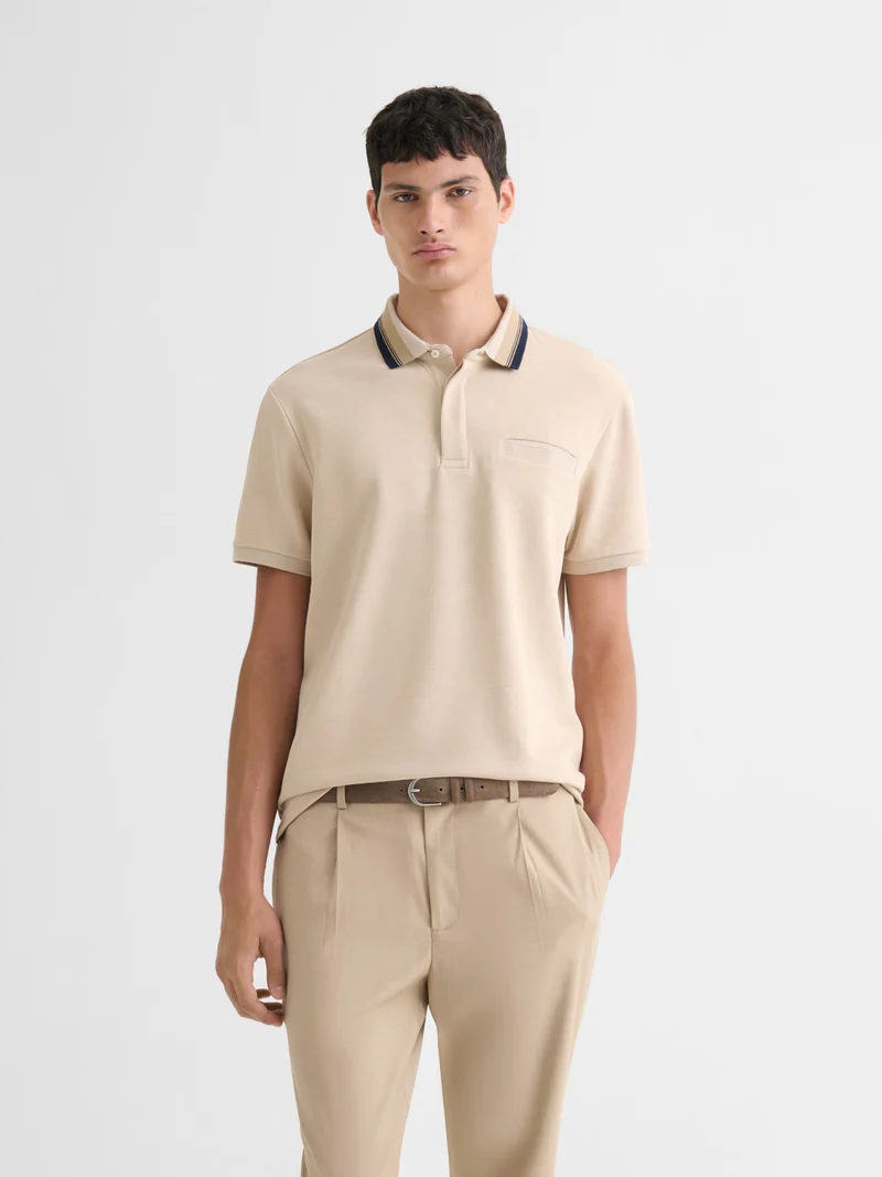 Polo boutonné piqué