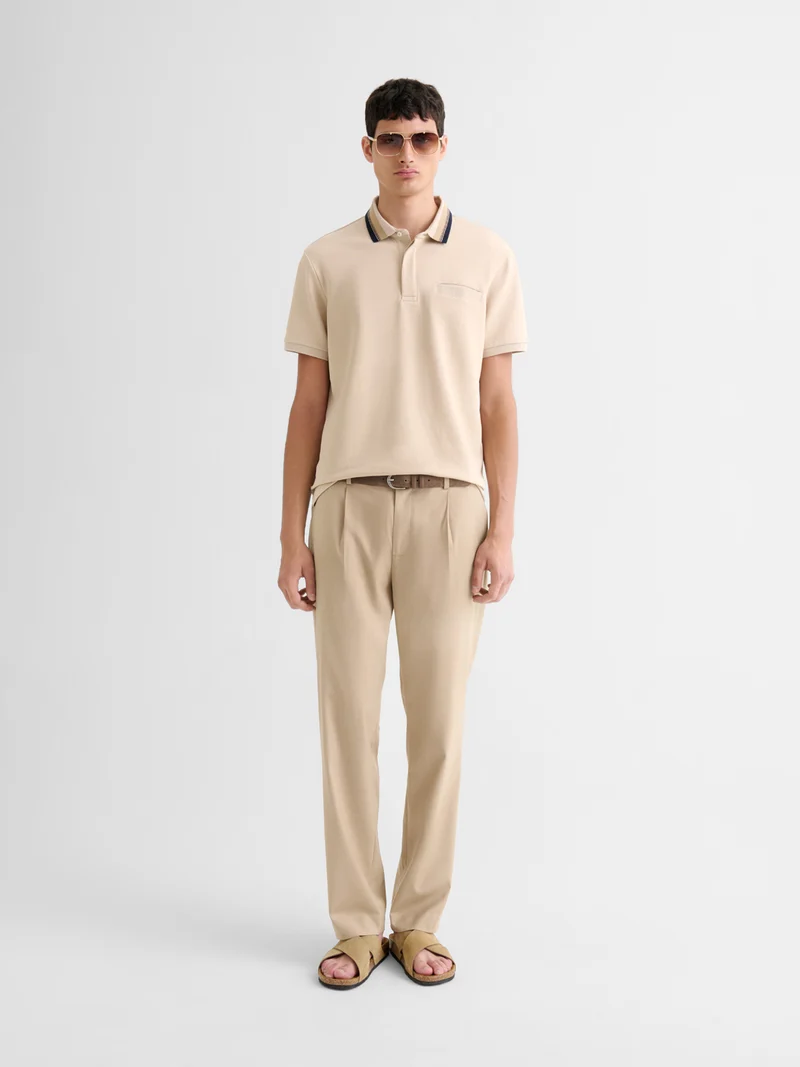 Polo boutonné piqué