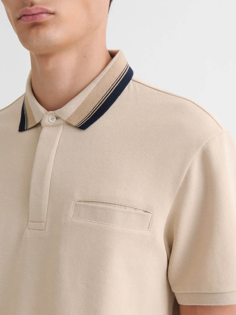 Polo boutonné piqué
