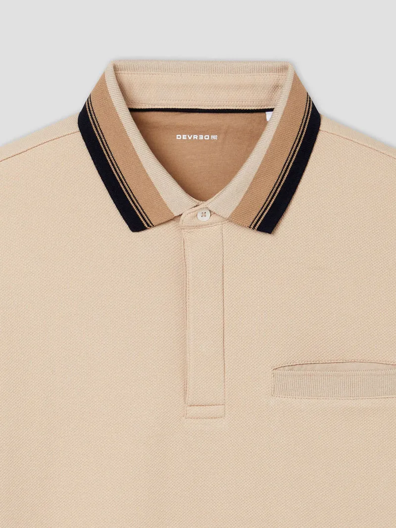 Polo boutonné piqué