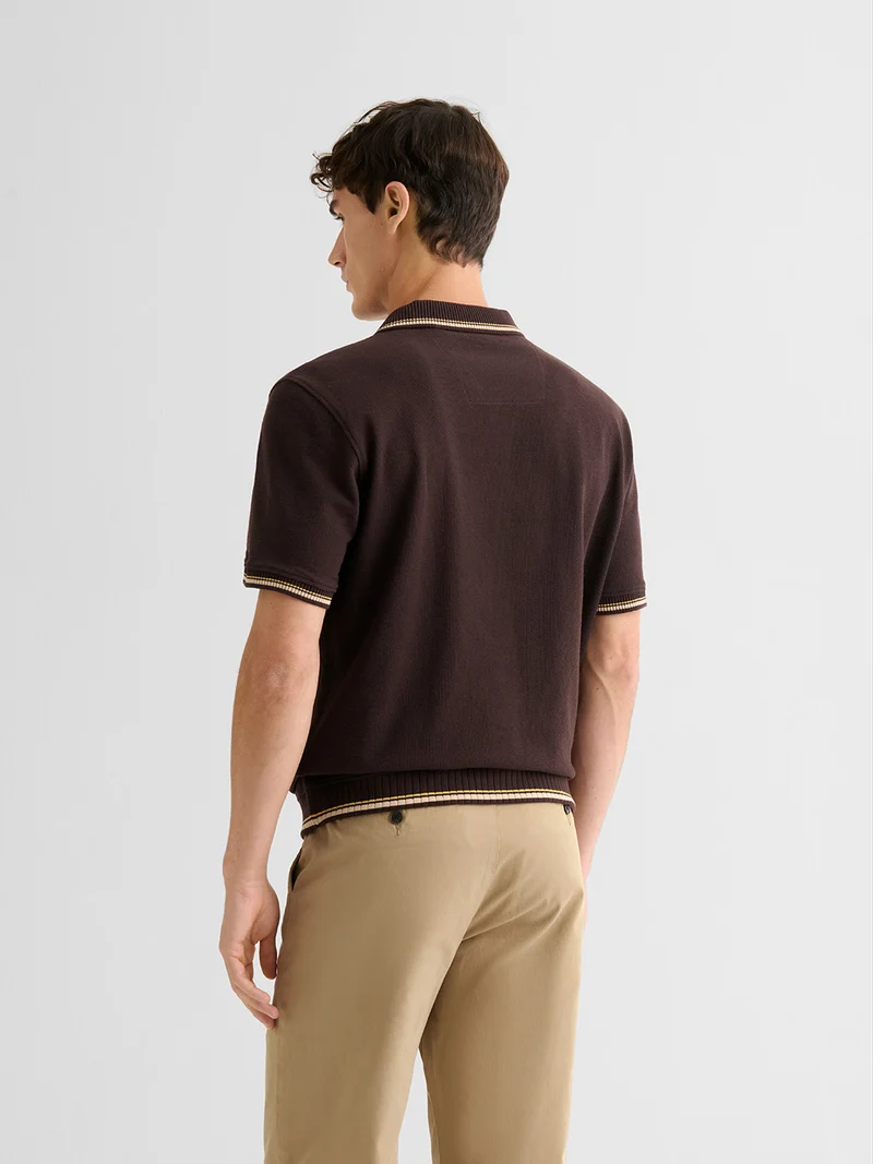 Polo boutonné en coton