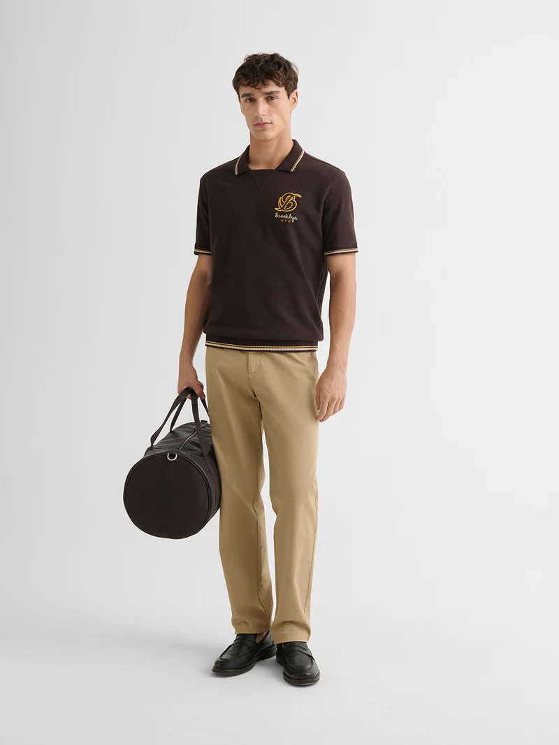 Polo boutonné en coton