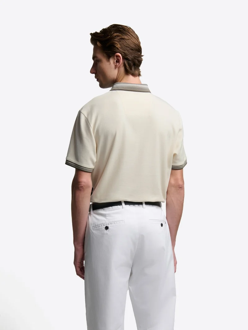 Polo boutonné gauffré