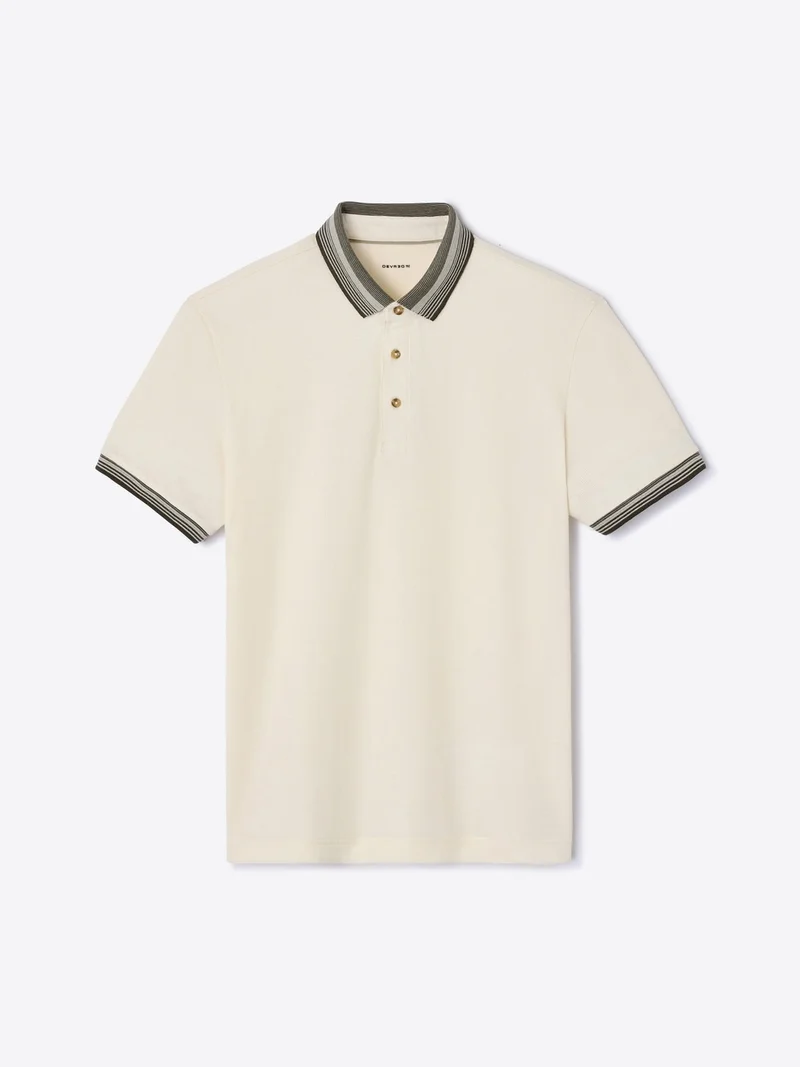 Polo boutonné gauffré