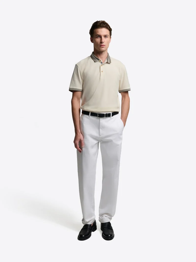 Polo boutonné gauffré