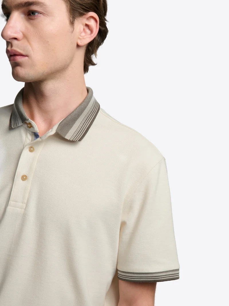 Polo boutonné gauffré