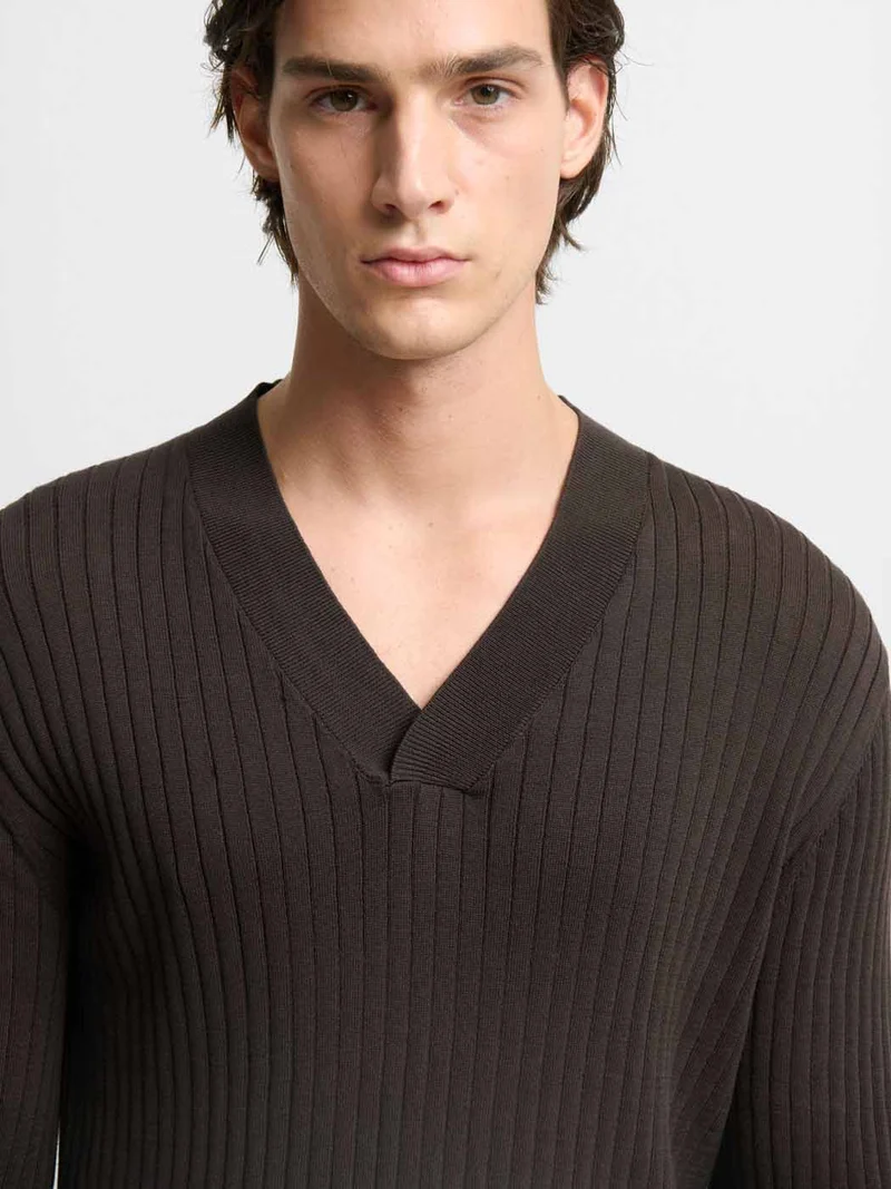 Pull col V en coton - L'atelier