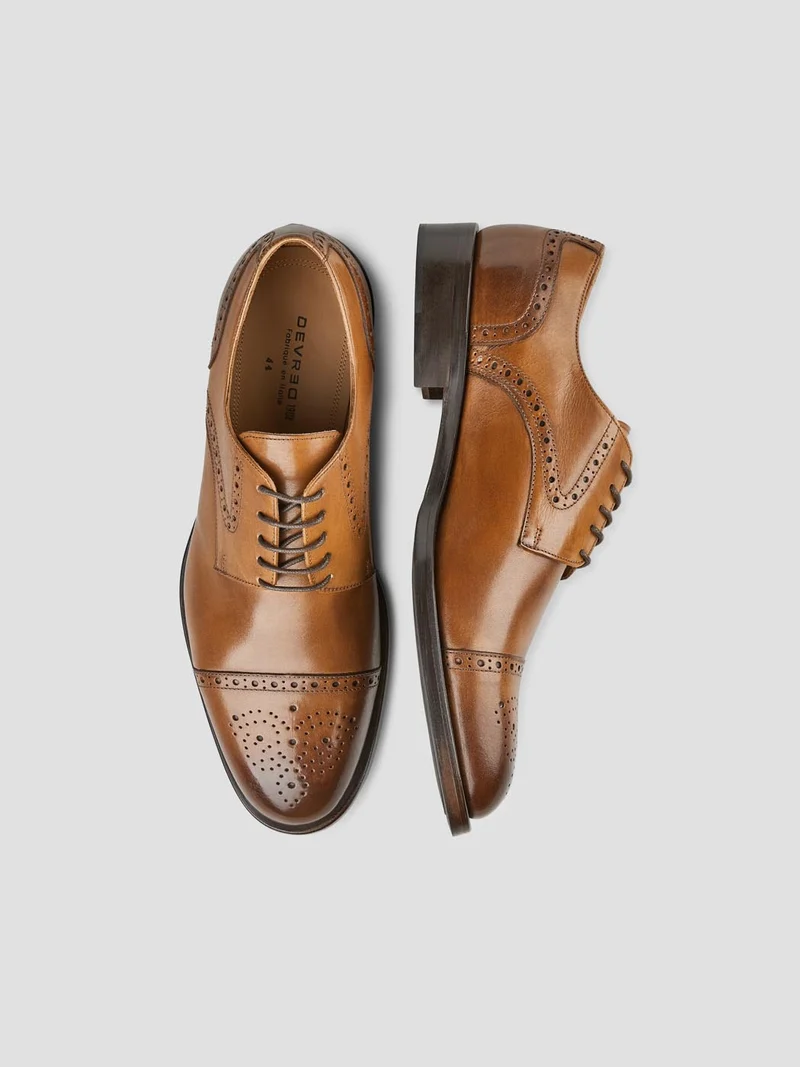 Derbies en cuir fleuri