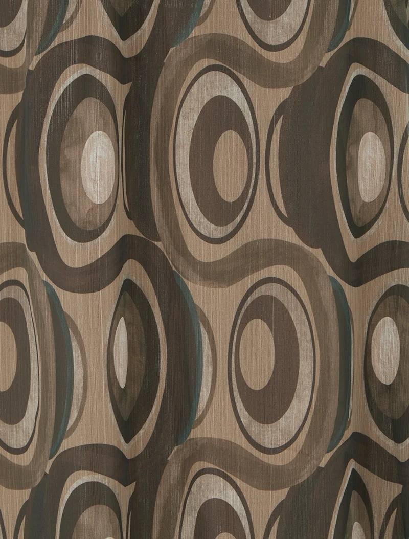 Jupe longue en voile irisé imprimé graphique - Taupe