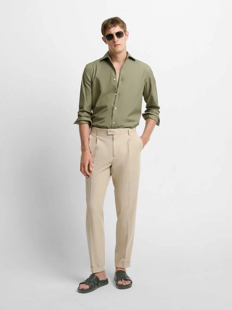 Chemise slim en coton