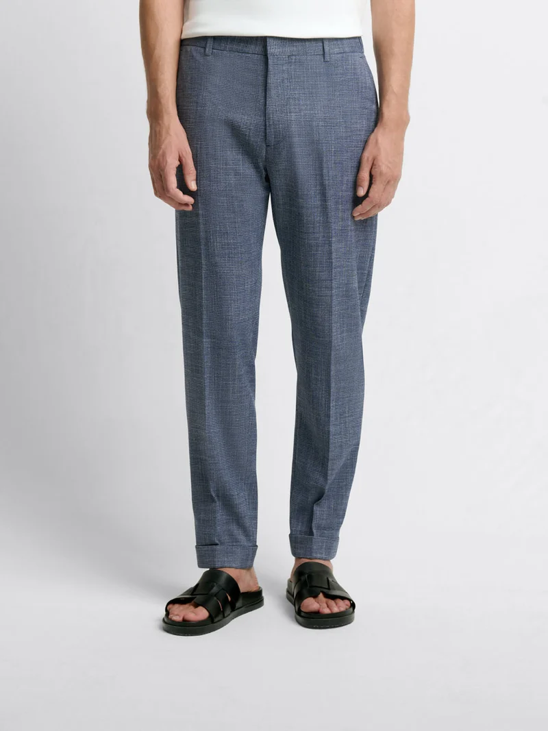 Chino à pinces taille semi-élastiquée