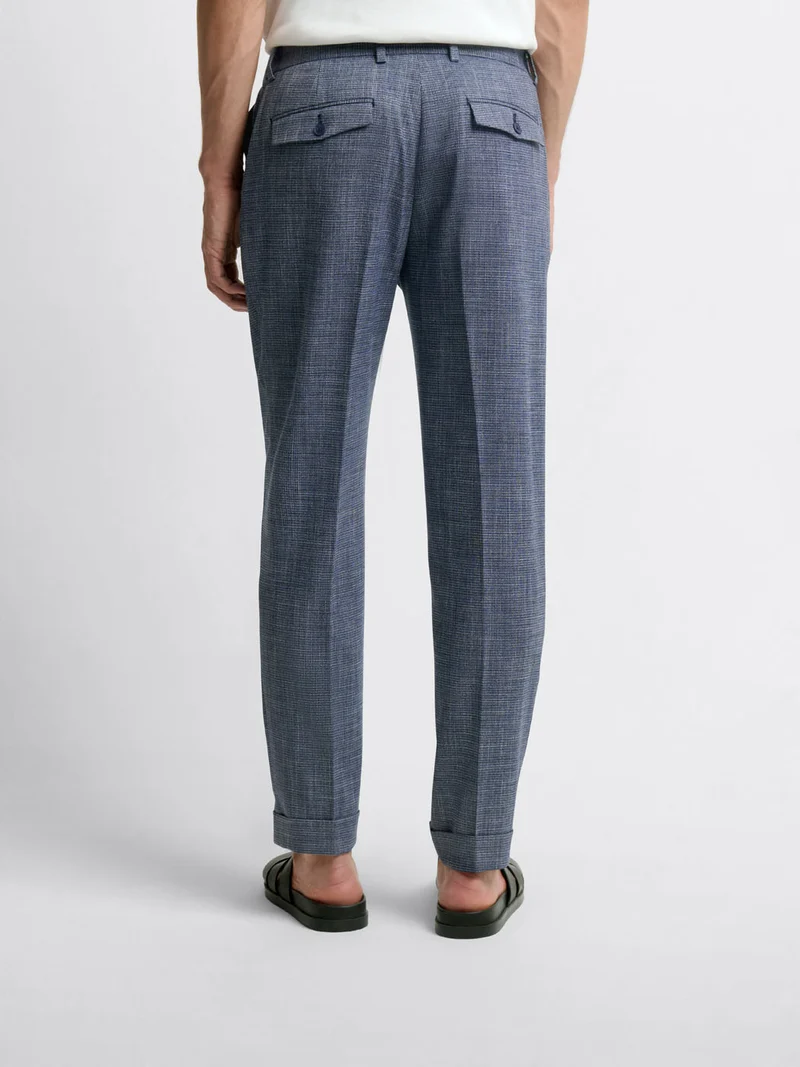 Chino à pinces taille semi-élastiquée