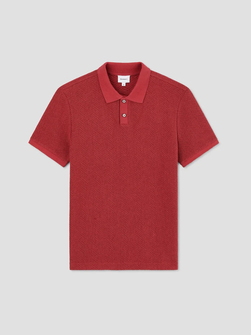 Polo col boutonné en coton