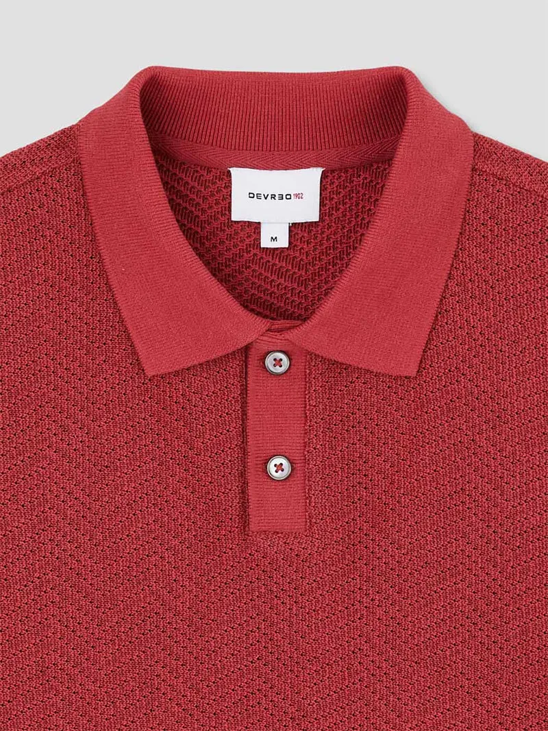 Polo col boutonné en coton