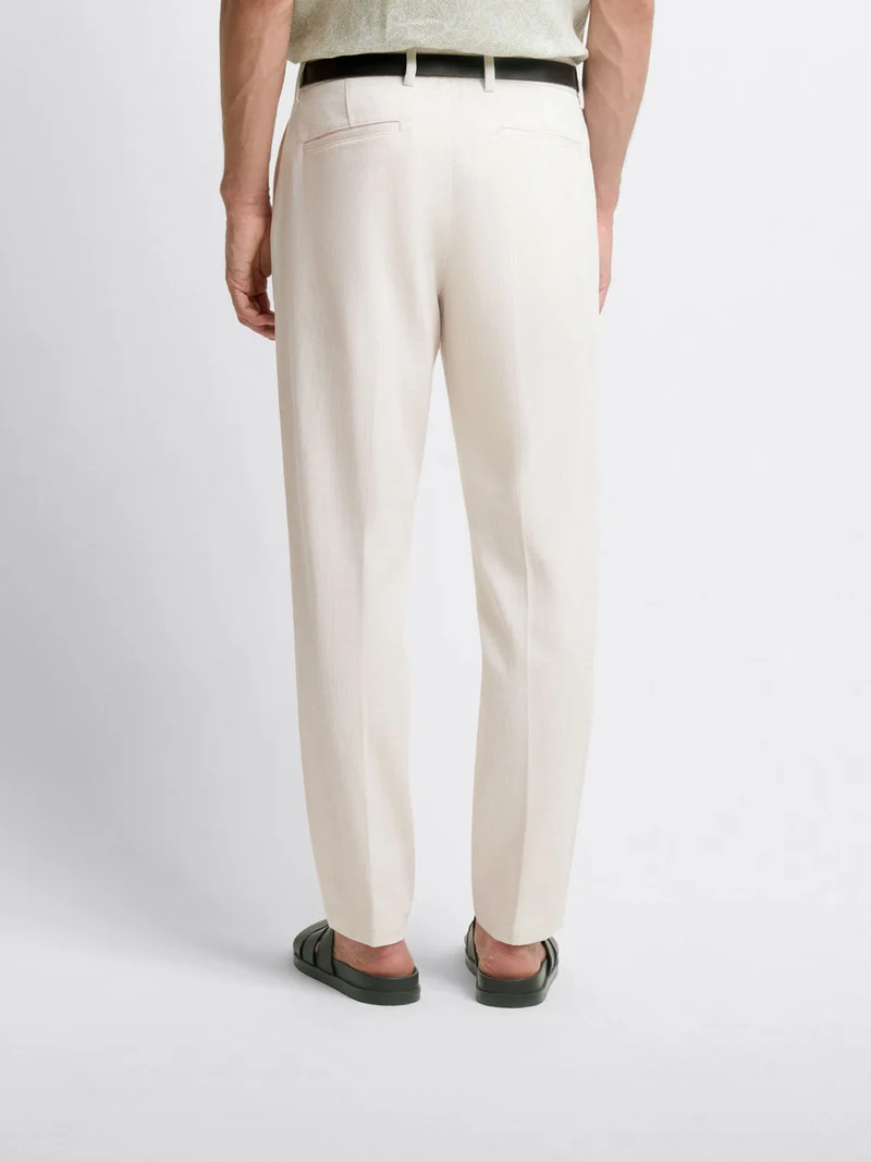 Chino à pinces en coton lin