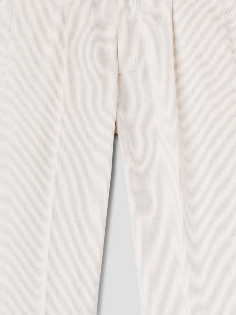 Chino à pinces en coton lin
