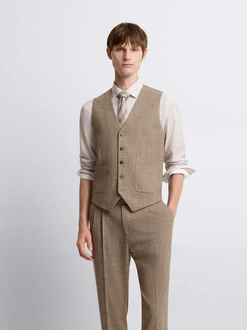Gilet de costume pied de puce