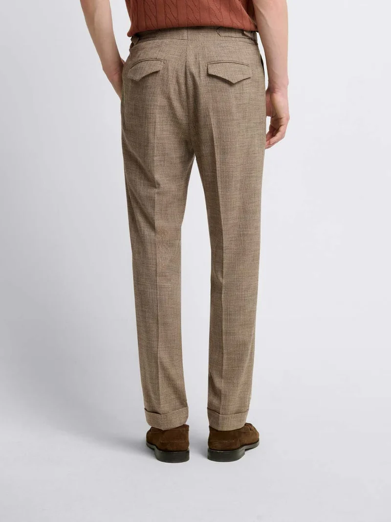 Pantalon de costume slim pied de puce