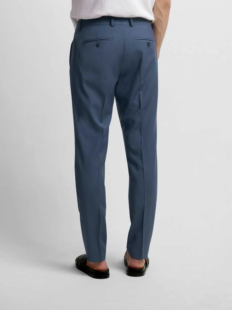 Costume 2 pièces slim en laine bleu ardoise