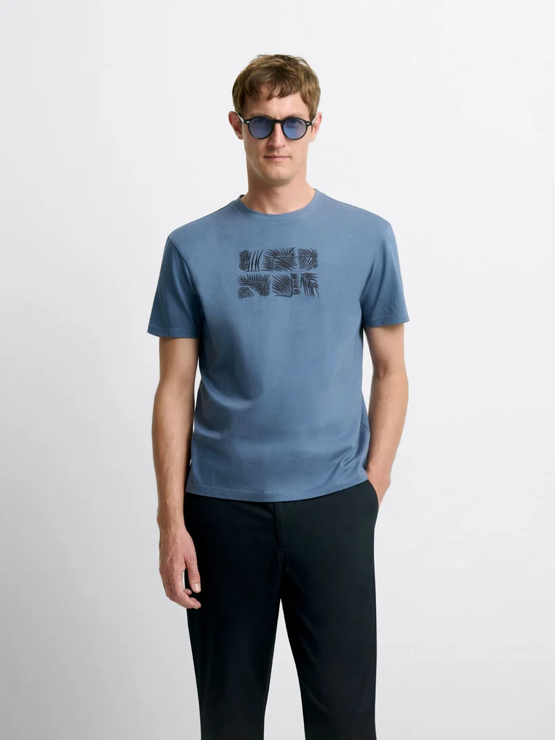 T-shirt col rond à motifs