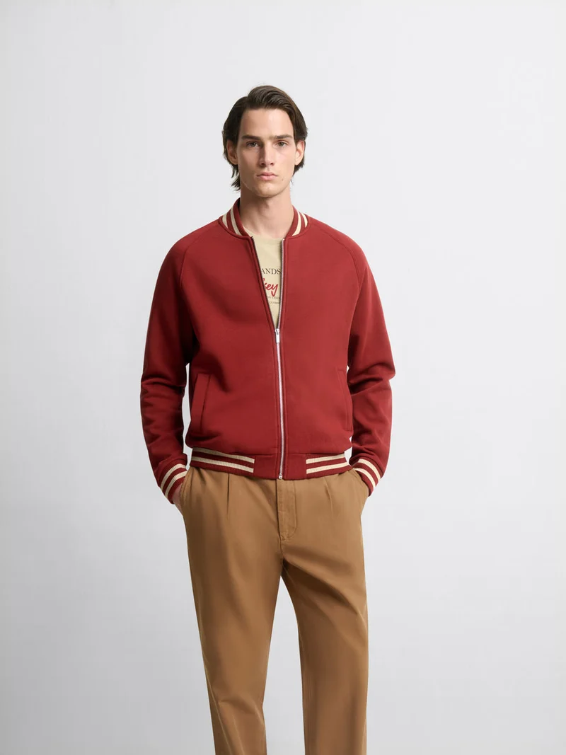 Sweat col teddy zippé