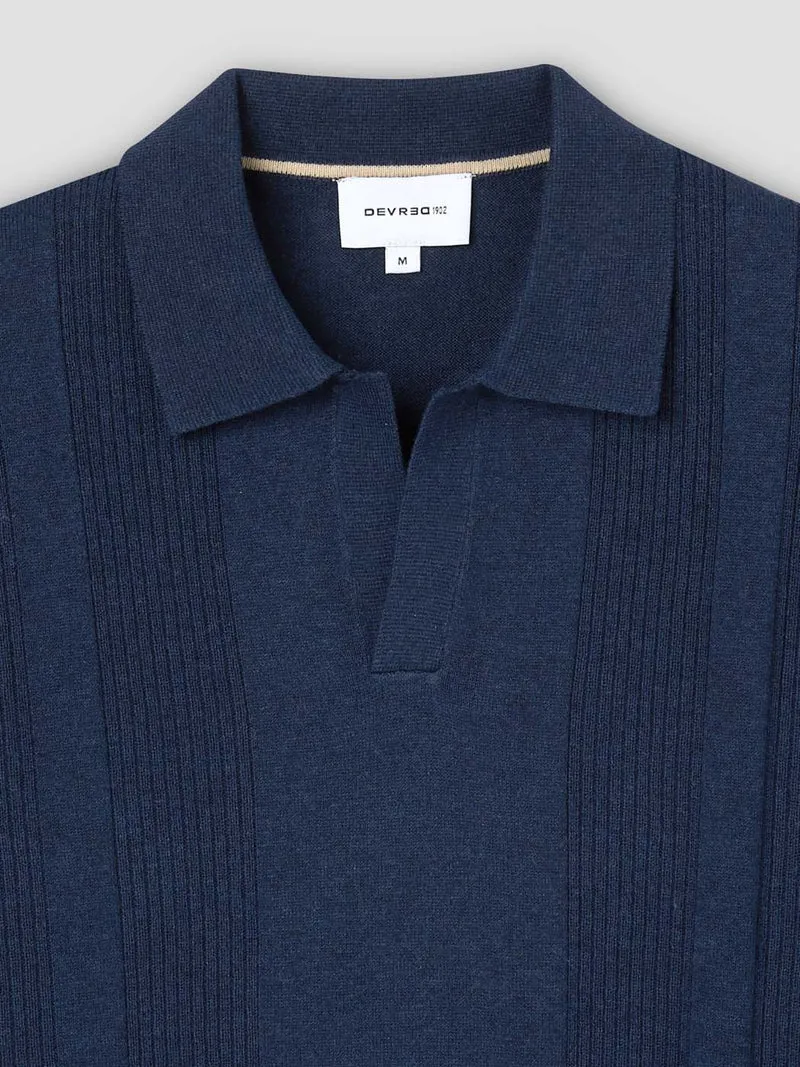 Polo maille col ouvert en jersey