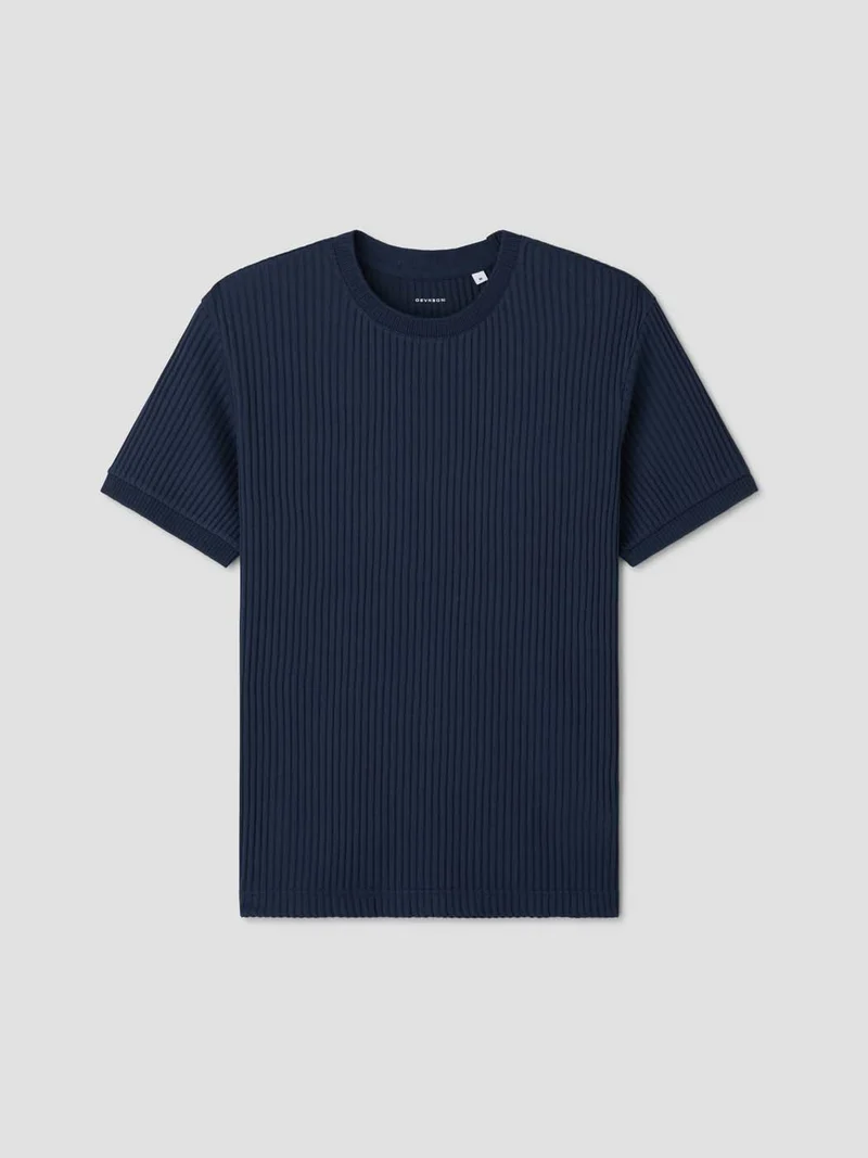 T-shirt col rond côtelé