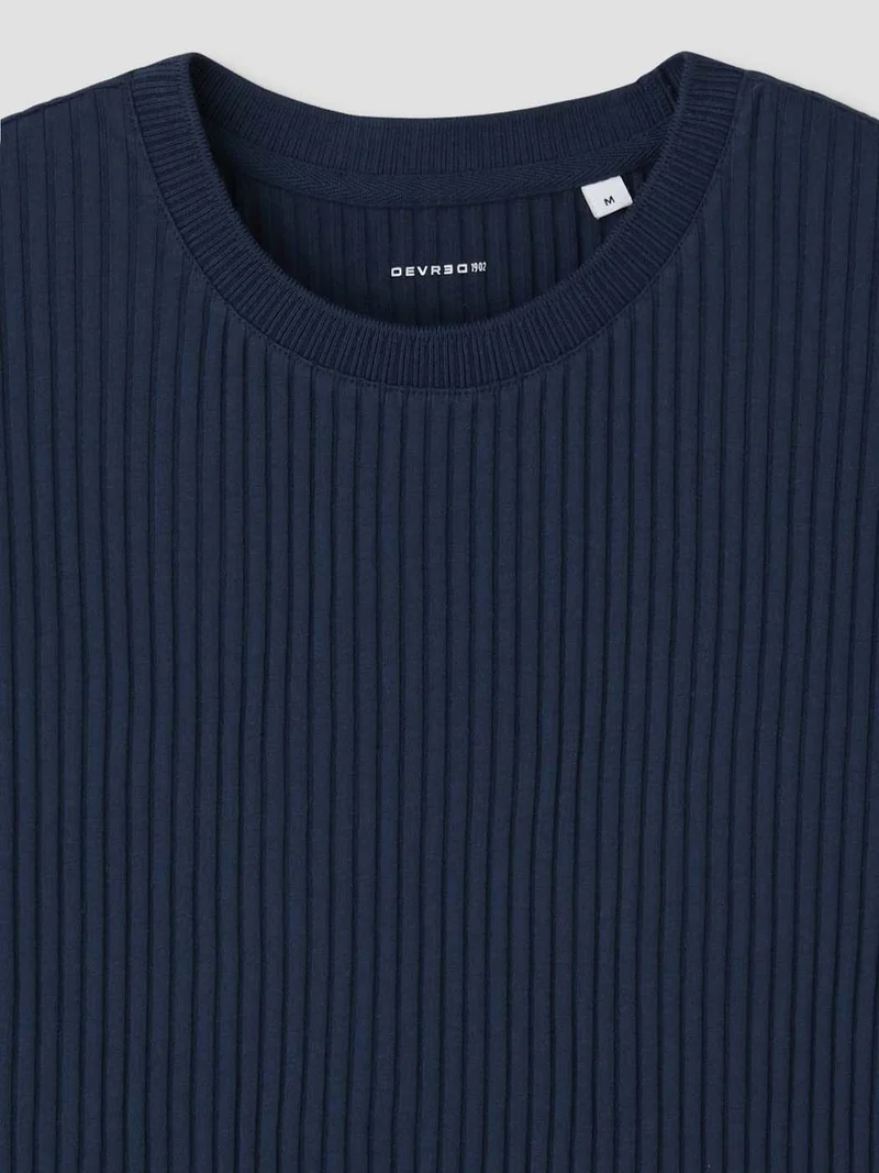 T-shirt col rond côtelé