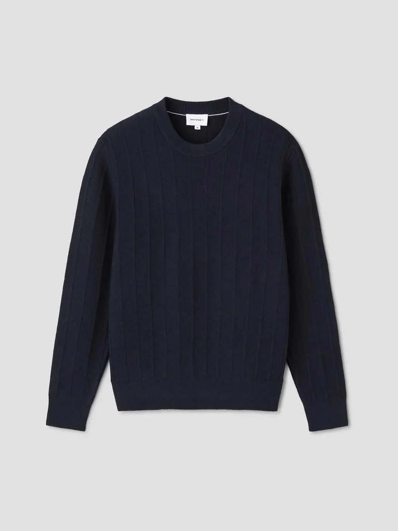 Pull col rond en coton mélangé